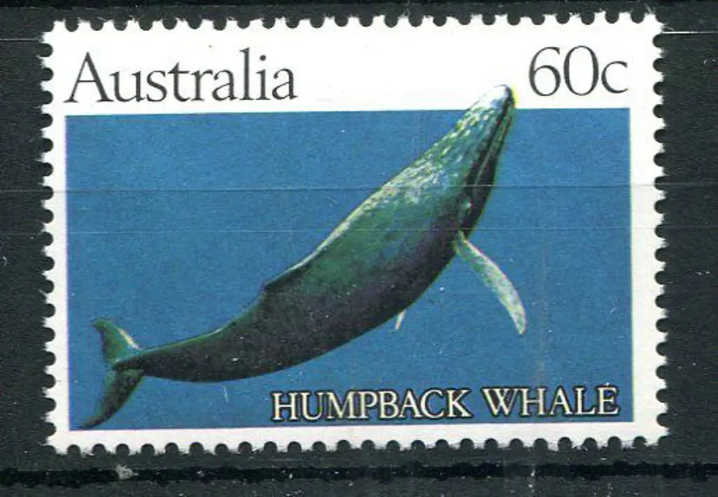 1982 60c Humpback Whale trial printing with solid ... Image 1++