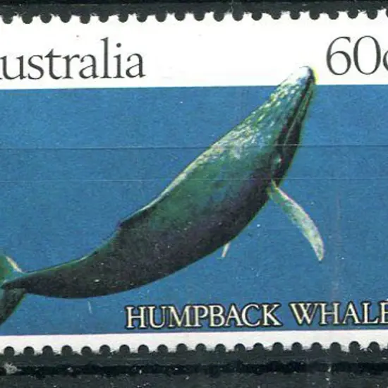 1982 60c Humpback Whale trial printing with solid ...