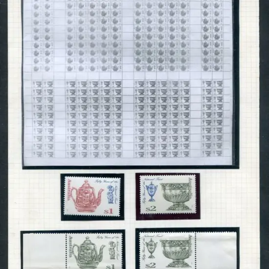 1995 $1 & $2 National Trust perforated plate ...