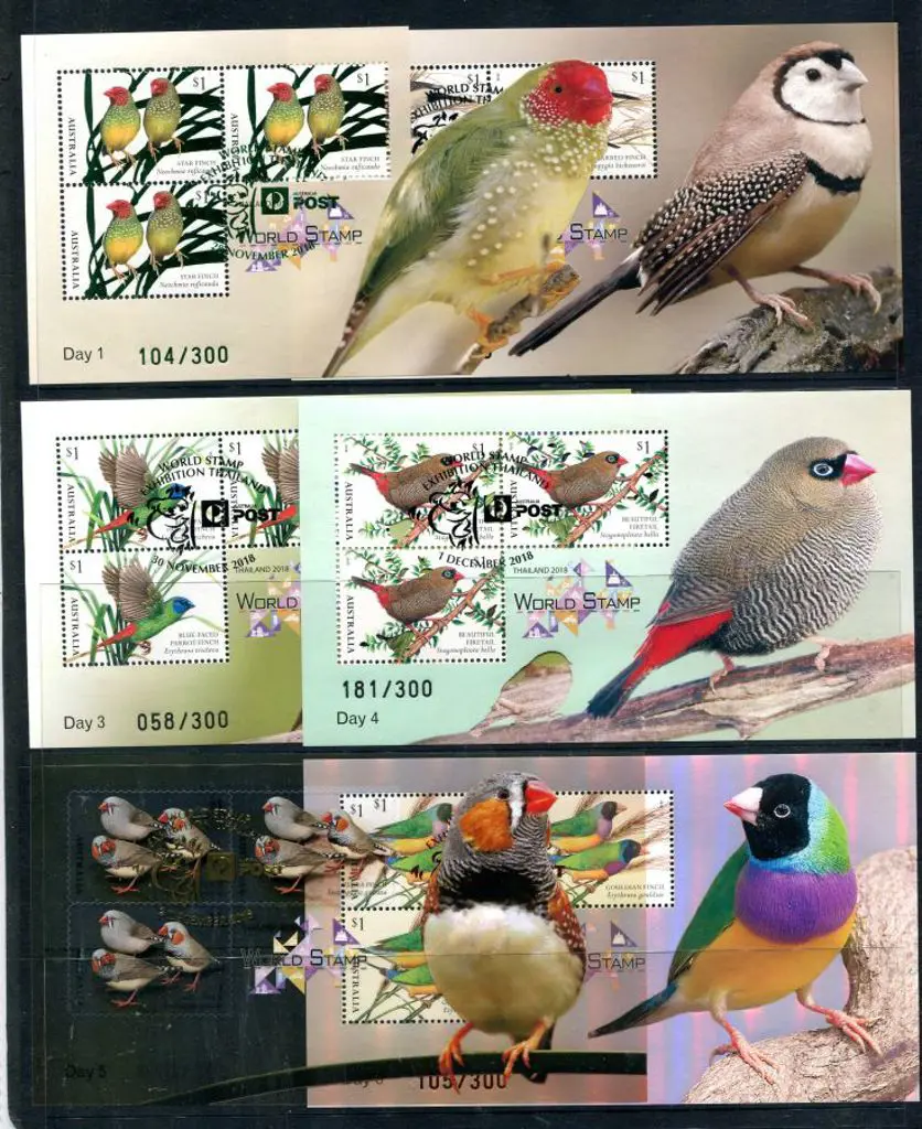2018 (28th Nov-3rd Dec) Finches embellished set of ... Image 1++