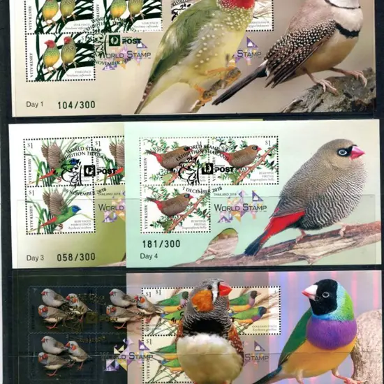 2018 (28th Nov-3rd Dec) Finches embellished set of ...