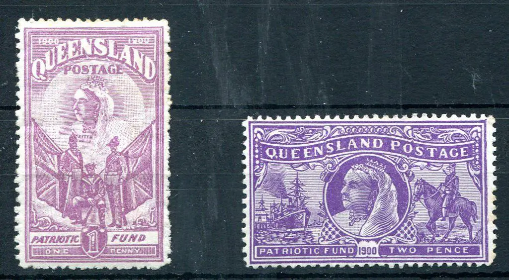 1900 1d (6d) claret & 2d (1/-) violet Anglo-Boer ... Image 1++