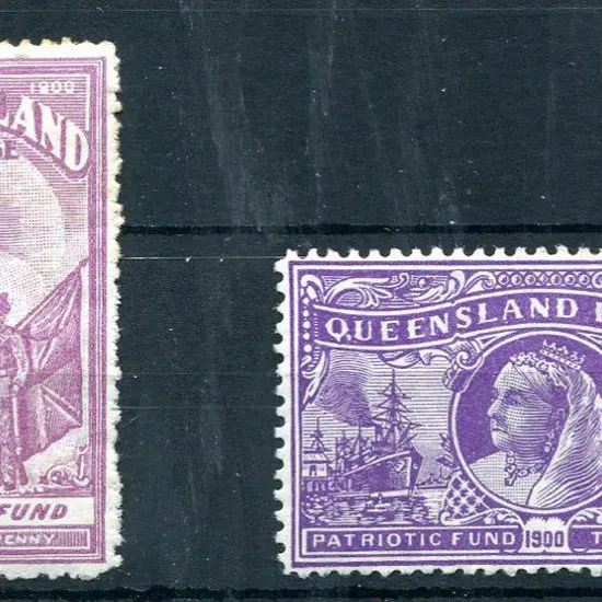 1900 1d (6d) claret & 2d (1/-) violet Anglo-Boer ...