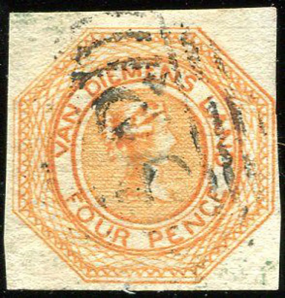 1853 4d bright red-orange, plate 1, with 4 even ... Image 1++
