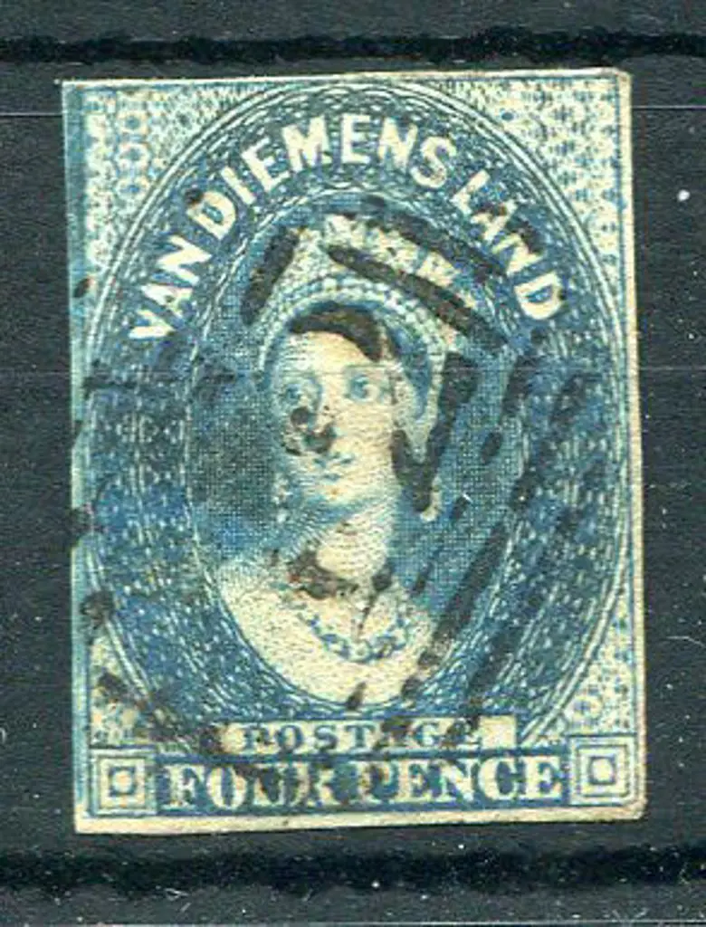 1855 4d deep blue imperf. Close margins just ... Image 1++