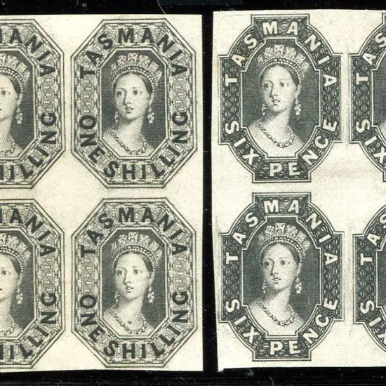 1858 6d & 1/- Chalons in Perkins Bacon Plate ...