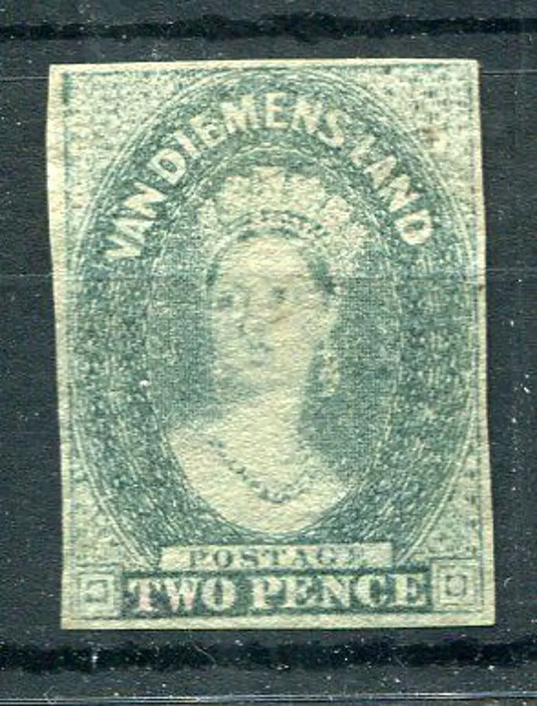 1860 2d slate-green imperf with full but close ... Image 1++