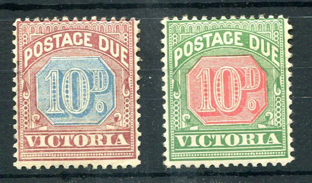 1890/94 & 1895/96 10d Postage Dues with flaw left ... Image 1++