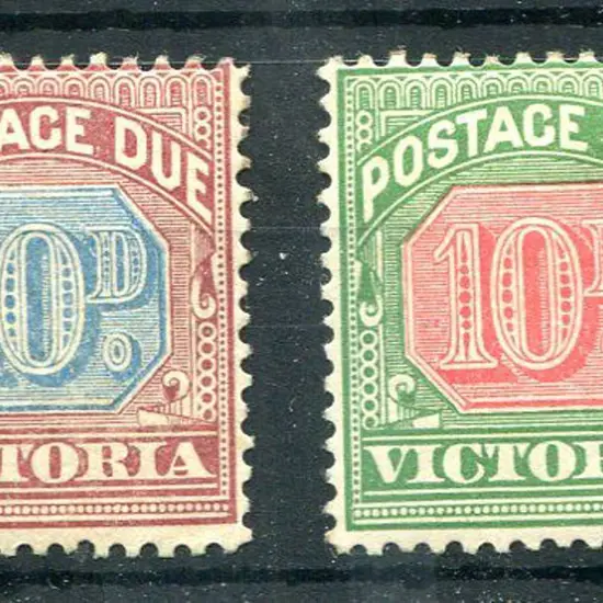 1890/94 & 1895/96 10d Postage Dues with flaw left ...