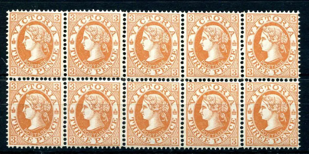 1901 3d chestnut block of 10. Fresh & fine MUH ... Image 1++
