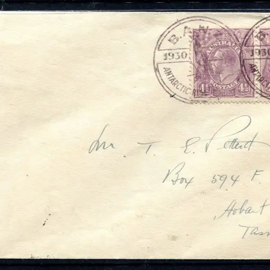 1930/31 BANZ Antarctic Research Expedition cover ...