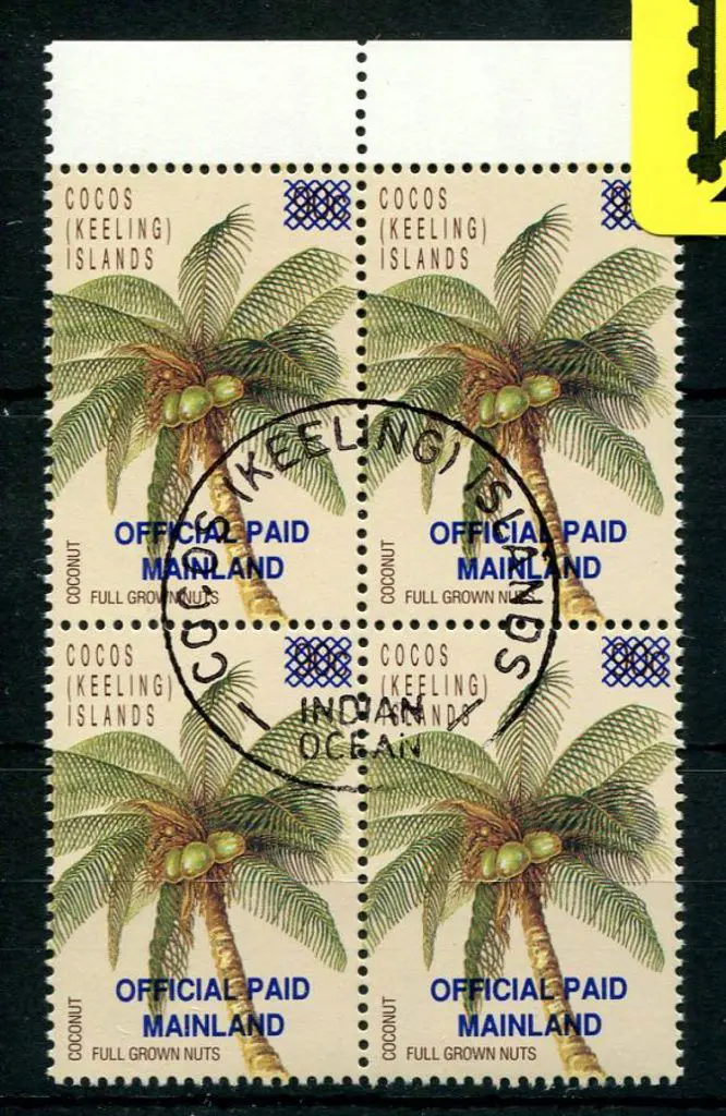 1991 (43c) on 90c Coconut Official overprinted ... Image 1++