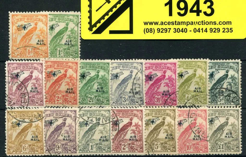 1932/34 BOP set of 16 to £1 ovptd "Air Mail". Fine ... Image 1++