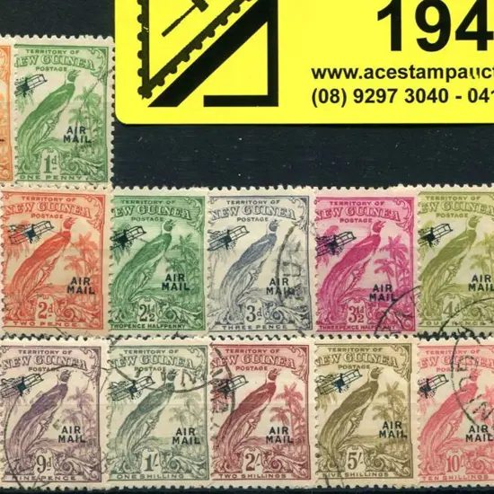 1932/34 BOP set of 16 to £1 ovptd "Air Mail". Fine ...