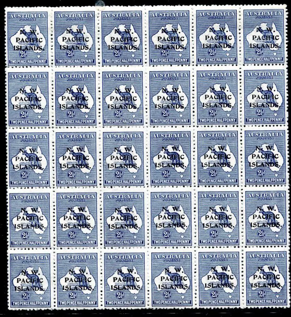 1915/16 2½d blue plate 2 block of 30 for pos ... Image 1++