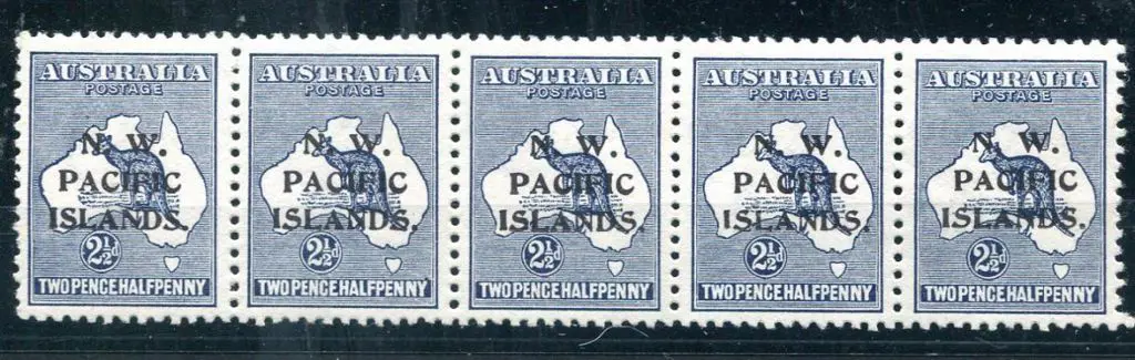 1915/16 2½d indigo 1st wmk horizontal strip of 5, ... Image 1++