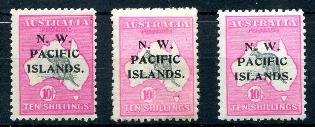 1918/22 10/- grey & bright pink plus shades in ... Image 1++