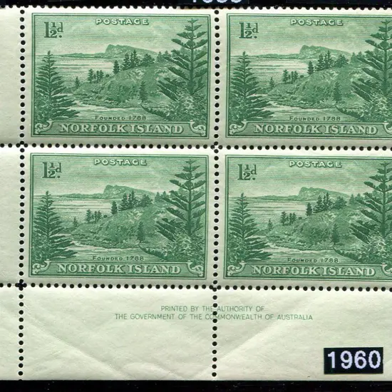 1947 1½d emerald green By Authority imprint corner ...