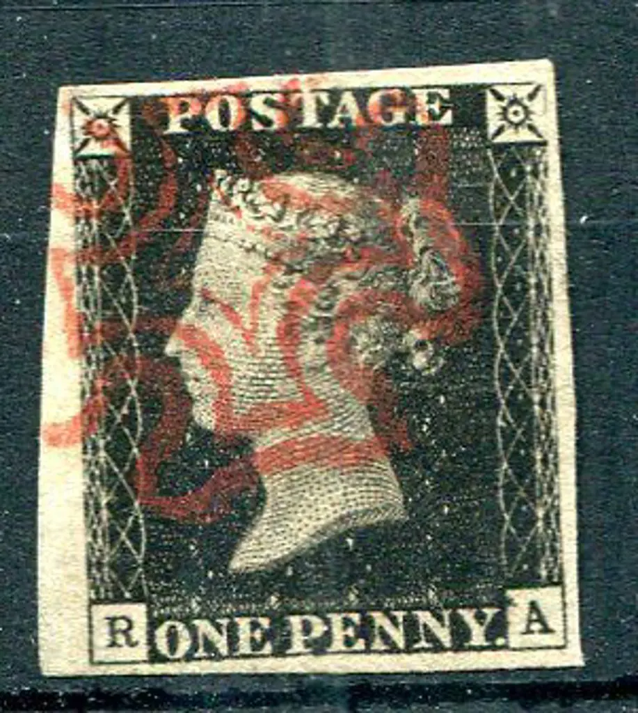 1840 1d black, plate 1b fine used by crisp red MC. ... Image 1++