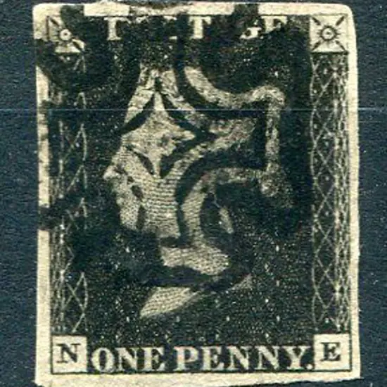 1840 1d black, plate 7 centrally cancelled by ...