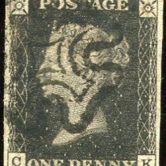 1840 1d grey black, plate 9 F/U by neat black MC ...