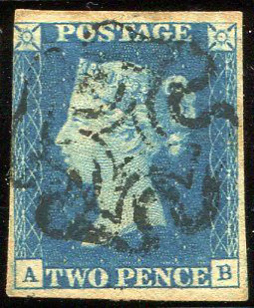 1840 2d blue with complete Maltese Cross in black. ... Image 1++