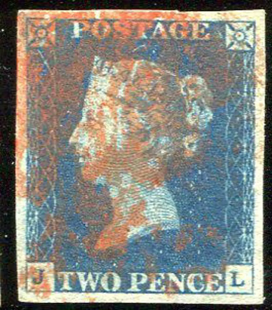 1840 2d blue with indistinct MC cancel in red., ... Image 1++