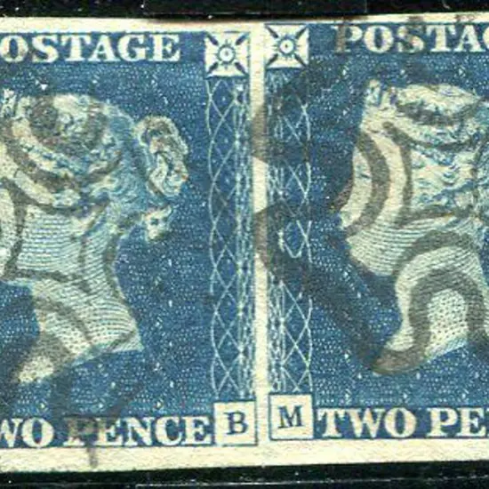 1840 2d blue in the distinctive steel-blue shade. ...