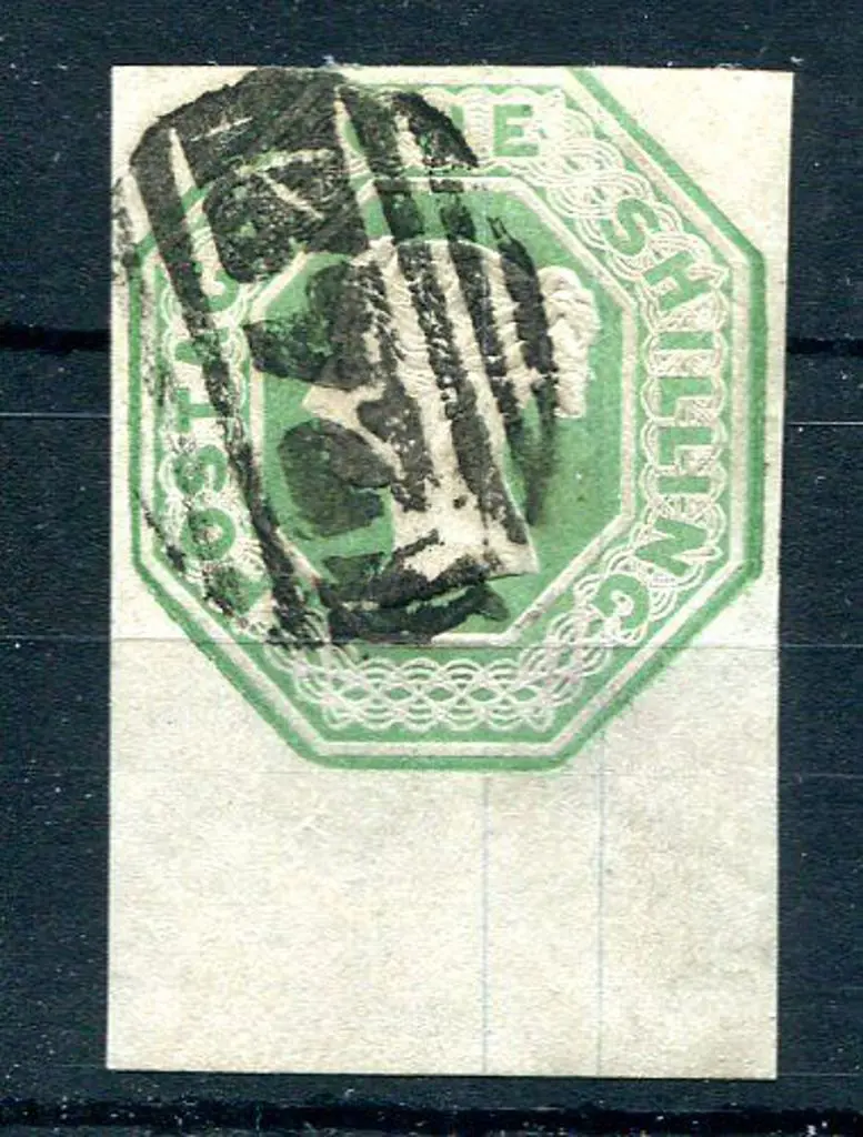 1847/54 1/- pale green embossed. Very fine used ... Image 1++