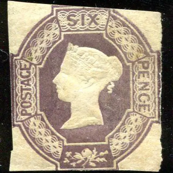 1847/54 6d dull lilac embossed cut square & ...