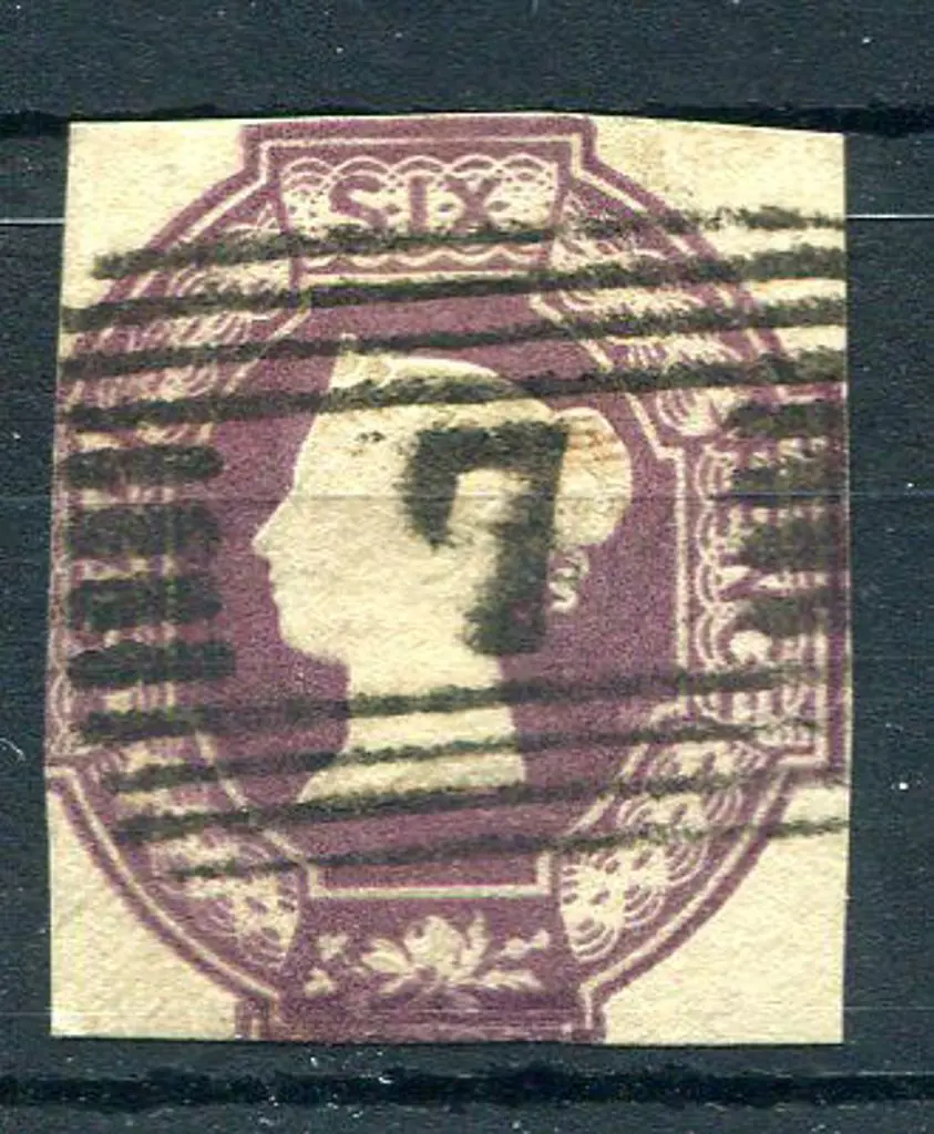 1847/54 6d purple embossed. Fine used with upright ... Image 1++