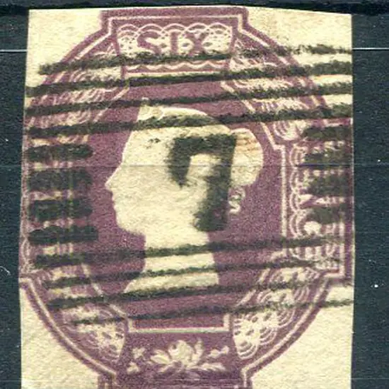 1847/54 6d purple embossed. Fine used with upright ...