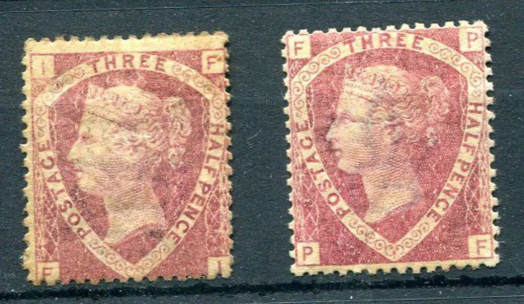 1870/74 1½d rose red, plate 3. Two unused ... Image 1++