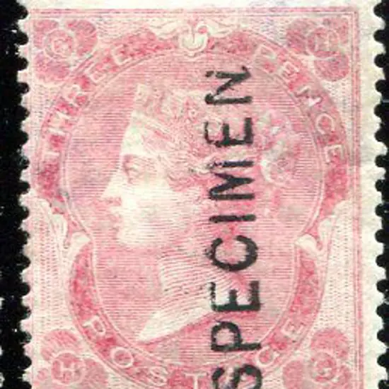 1862/64 3d deep carmine rose ovptd "SPECIMEN". ...