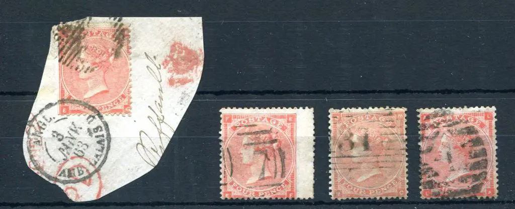 1862/64 4d bright red with wing margin, 4d pale ... Image 1++