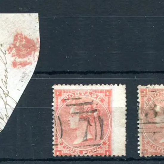 1862/64 4d bright red with wing margin, 4d pale ...