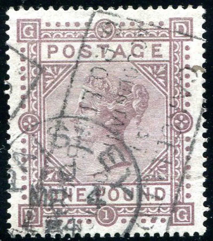 1867/83 £1 brown-lilac, plate 1 on white paper. ... Image 1++