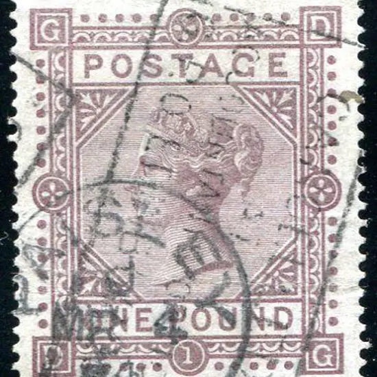 1867/83 £1 brown-lilac, plate 1 on white paper. ...