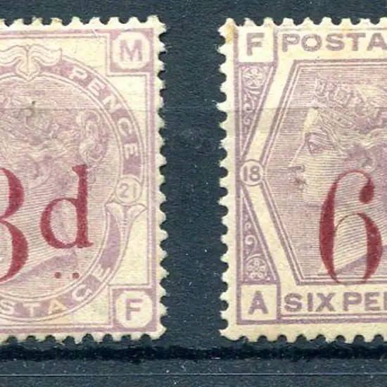 1880/83 3d on 3d & 6d on 6d QV. MLH with ...