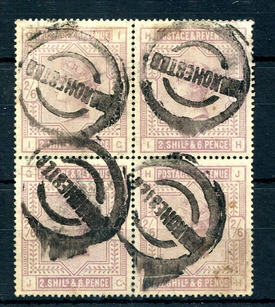 1883/84 2/6d lilac QV in block of 4 with ... Image 1++