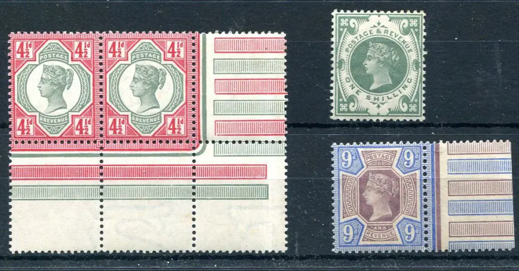 1887/92 4½d green & carmine Jubilee MLH marginal ... Image 1++