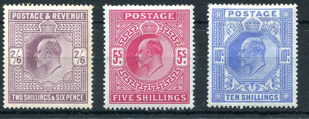 1902 2/6d dull purple MUH (Cat. £600+), 5/- bright ... Image 1++