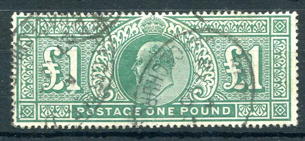 1902 £1 dull blue green KEVII. Fine used with part ... Image 1++