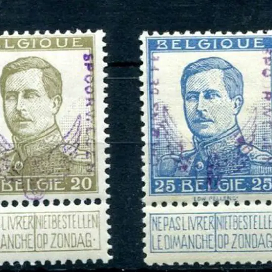 Belgium 1915 10¢, 20¢, 25¢ & 35¢ Railway Parcels, ...