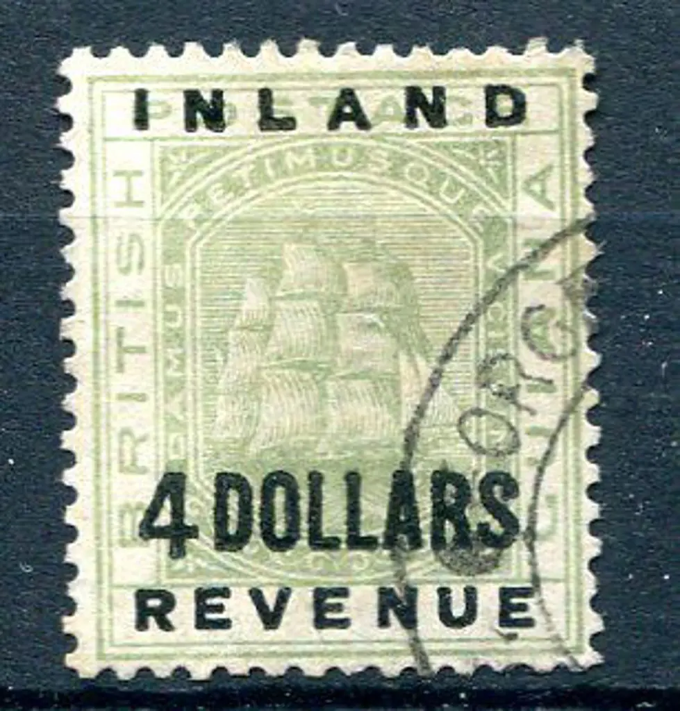 British Guiana 1888/89 $4 green with "Inland ... Image 1++