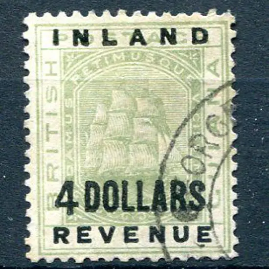 British Guiana 1888/89 $4 green with "Inland ...