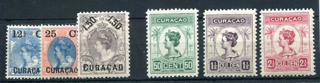 Curacao 1901/02 "CURACAO" surcharges. MLH. SG ... Image 1++