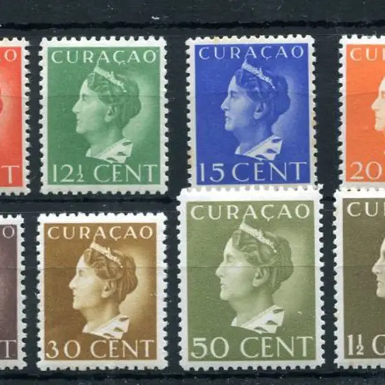 Curacao 1941/42 Queen Wilhelmina defins complete ...
