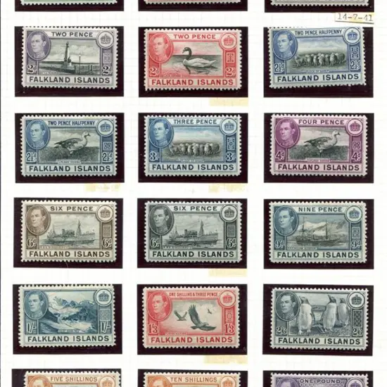 Falkland Is 1938/50 KGVI Pictorials complete ...