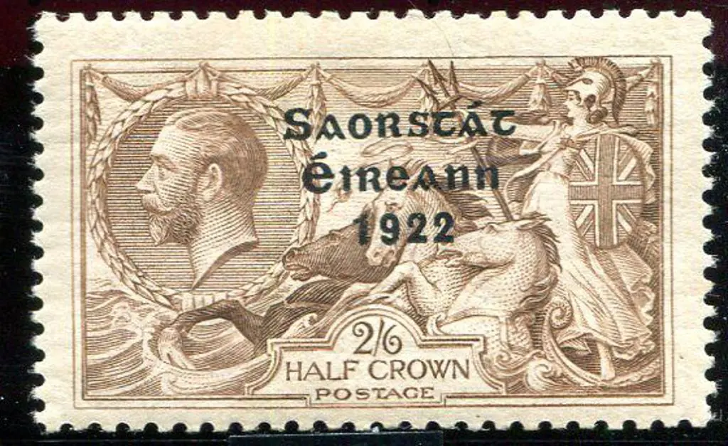 Ireland 1922 "Saorstat" ovpt on 2/6d Seahorse ... Image 1++